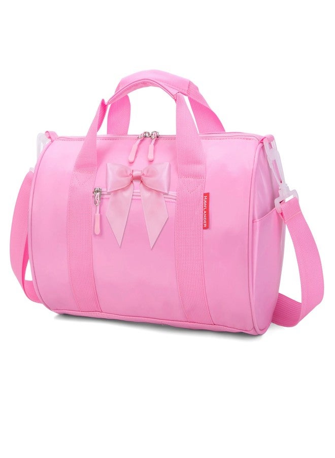 HawLander Toddler Dance Bag for Girls, Kids Duffle Bag for Gym, Ballet, Overnight Travel (Small, Pink) - Image 1